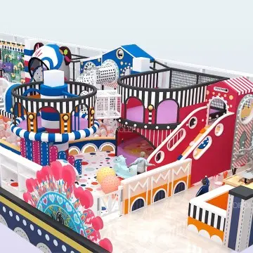Morandi Themed  Customized Park Ball Pool playground Children Adventure Play Center Indoor Ball Pool Trampoline Big Slide Indoor Playground For Kids