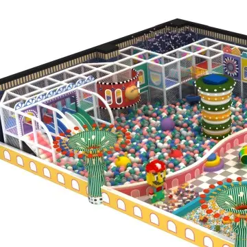 Space saving design of indoor playground equipment for children