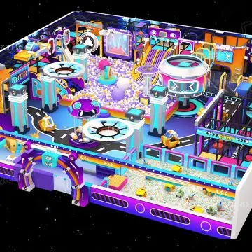 Space Themed indoor play center for kids LED Space Theme Indoor Playground New Commercial Soft Play Equipment for Toddlers