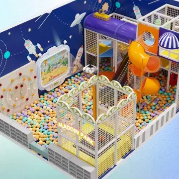 Space Themed Children Indoor Playground Wooden Steel Metal  Equipment for Entertainment