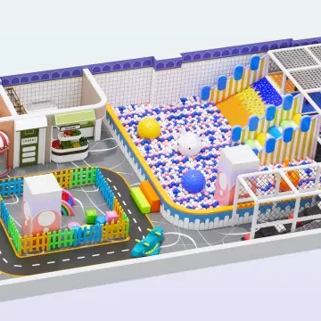 Castle Themed Children Indoor Playground Equipment High Quality with LED Slide