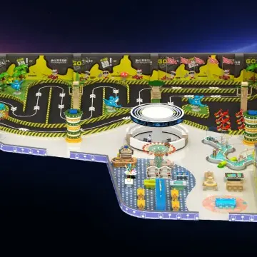 Racing Themed Children Indoor Playground Fibeiglass Slide Children Modular Playground With Slide