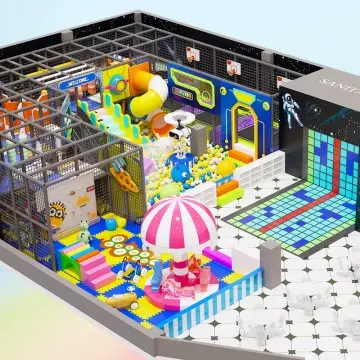 Space Themed Children Indoor Playground With Fibeiglass Slide Kids Amusement Park Steel and Metal Steel Structure