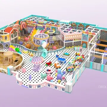 Morandi Themed Dirolep Park Playground Children Adventure Play Center Indoor Ball Pool Trampoline Big Slide Indoor Playground For Kids commercial Playground kids Playground