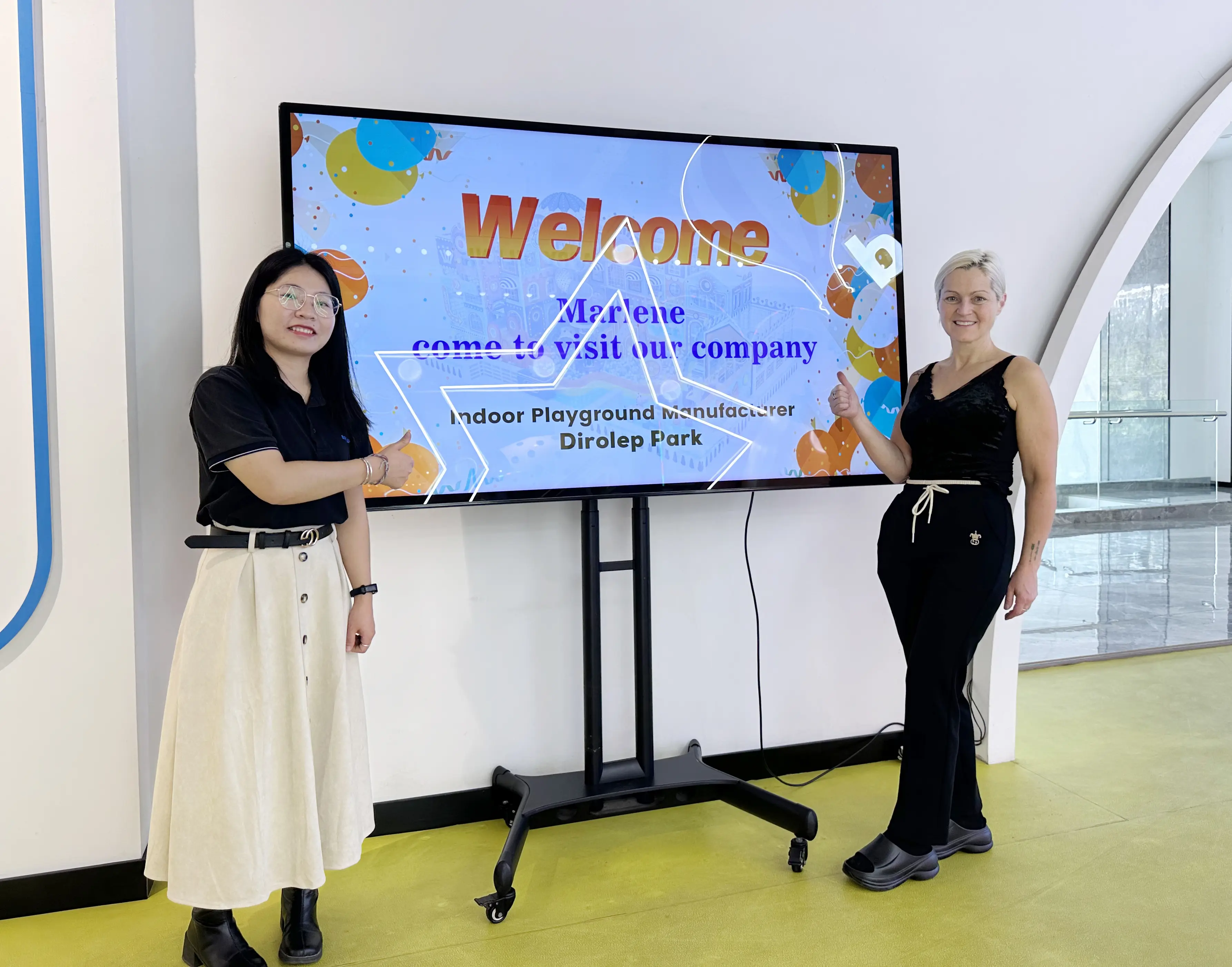 The Canada client came to Dirolep for checking the children adventure park project.