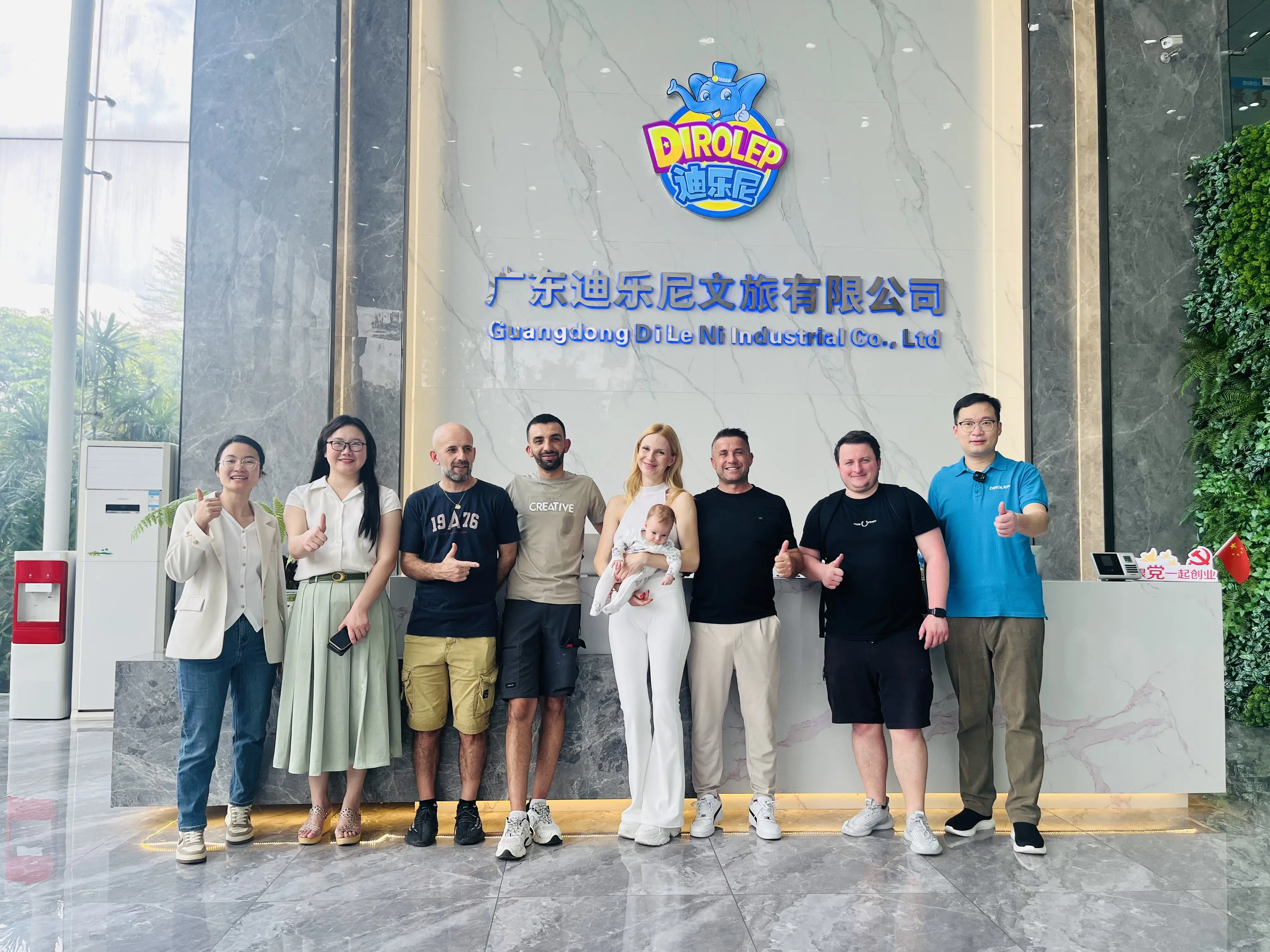 Welcome the spain and french clients come to visit our factory for children indoor playground equipments