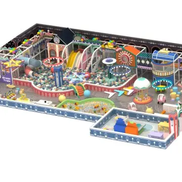 Large indoor children's playground slides trampolines soft playground video game equipment