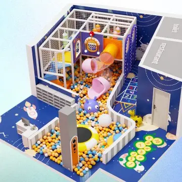 Space Themed Children Indoor Playground Kids Amusement Facilities  Mazes Slide