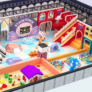 Morandi Themed Indoor Playground Commercial jumping Park indoor Playground ninja Course trampoline Park Equipment Recreational Facilities/ Amusement Parks amusement Park Items