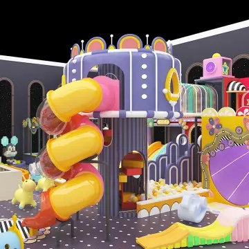 Morandi Themed Children Indoor Playground with Big Slides for Sale Indoor Park Children Soft Play Equipment