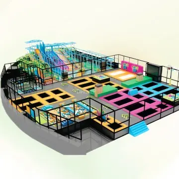 Trampoline park Interactive Indoor Soft Play Centre for Toddlers and Children with Ball Machine Climbing Wall and Adventure Zone